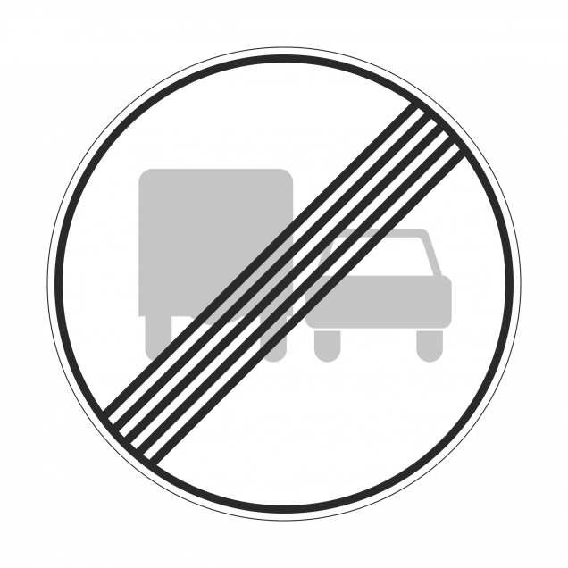 3.23 Конец запрещения обгона грузовым автомобилям (D-700мм)
